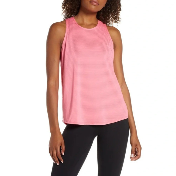 Zella Yogista Sheer Open Back Tank Top Workout Tee - Picture 2 of 7